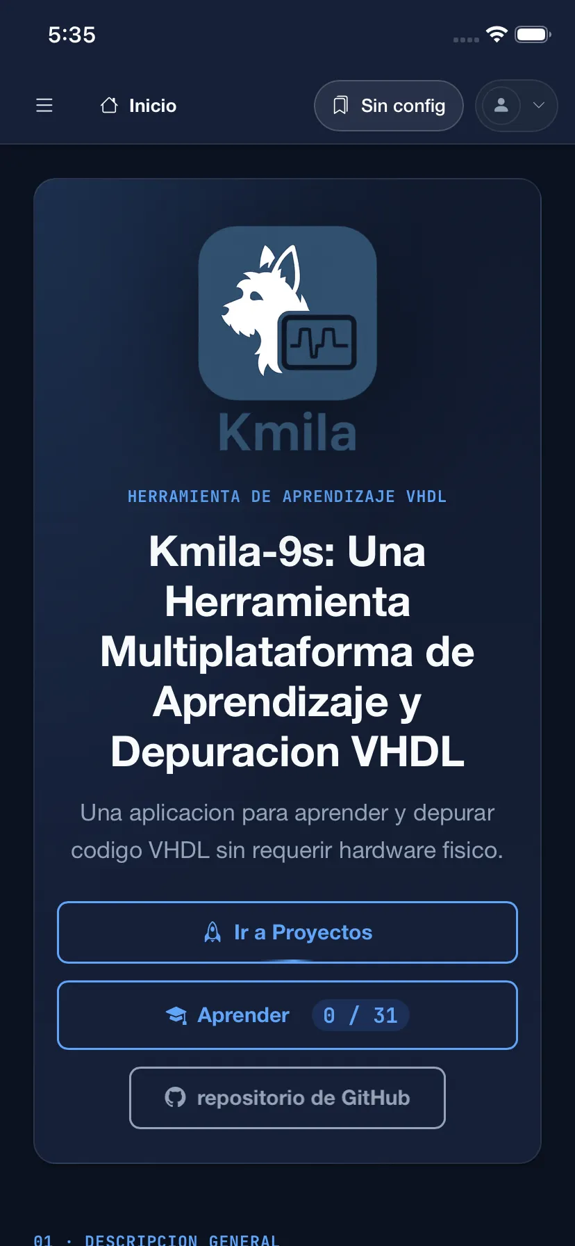 Kmila on mobile (iOS).